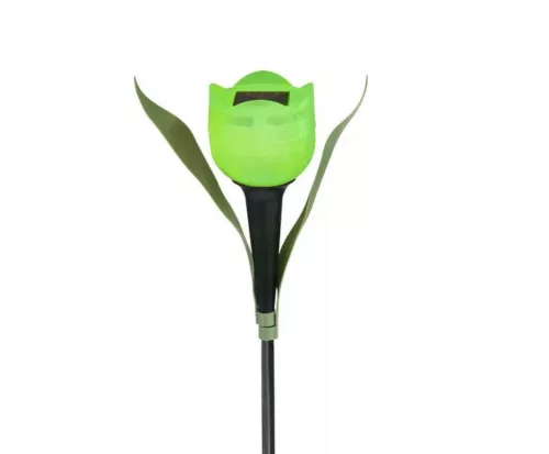 Napelemes kerti lámpa tulipán forma 31 cm, leszúrható, hideg fehér, IP44, LED