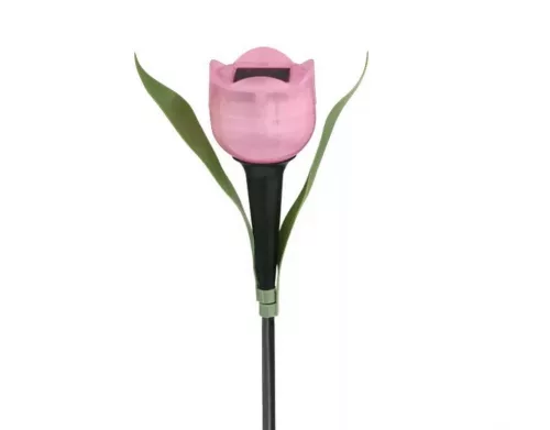 Napelemes kerti lámpa tulipán forma 31 cm, leszúrható, hideg fehér, IP44, LED