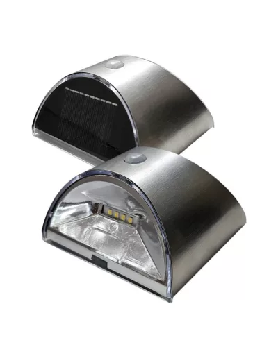 2 db szolár lámpa mozgásérzékelővel, PIR, LED, IP44, kerti világítás, Ezüst