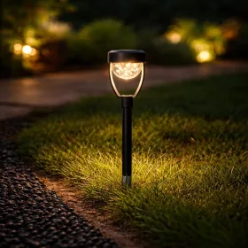   Napelemes kerti lámpa buborék hatású búrával 44 cm, dekor világítás, IP44