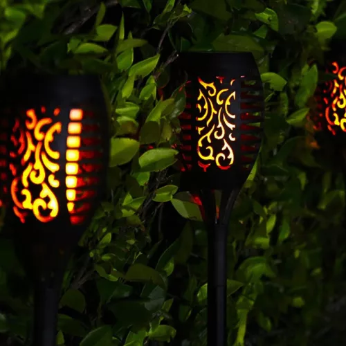 LED kerti láng imitációs  lámpa napelemes meleg fehér láng effekt, IP44