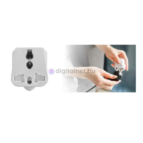 Univerzális utazó travel adapter, 10A, 250V, Schuko csatlakozóval