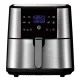 Air Fryer 8 Liter XXL kivehető kosár Forrólevegős Fritőz Kijelzővel, INOX, 1800W