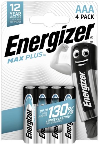 Energizer Max PLUS AAA tartós Mikro Ceruza elem LR03 B4