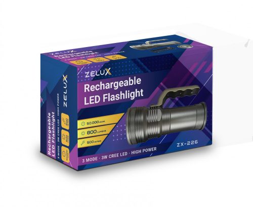 Zelux Led Rechargeable Flashlight