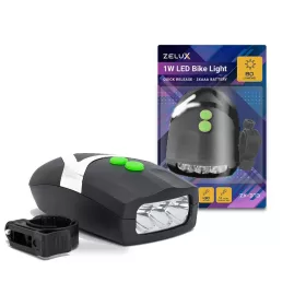 Zelux Led Kerékpár lámpa 1W + kürt