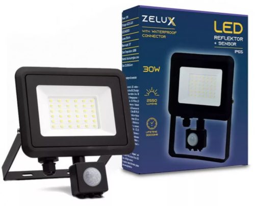 Zelux Led Reflektor 30W IP65 NW 4000K Mozgásérzékelős PIR