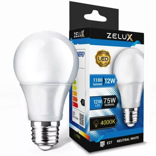 Zelux Led Globe A60 12W E27 4000K Gömb Izzó