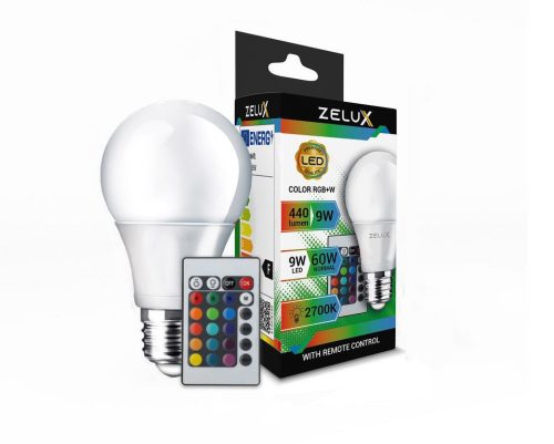 Zelux Led RGB A60 9W E27 Okos izzó távirányítóval