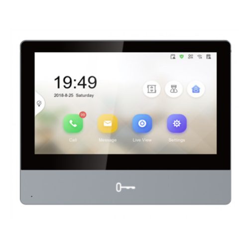 Hikvision IP kaputelefon - DS-KH8350-TE1 (beltéri egység, 7" touch screen, PoE, szürke)