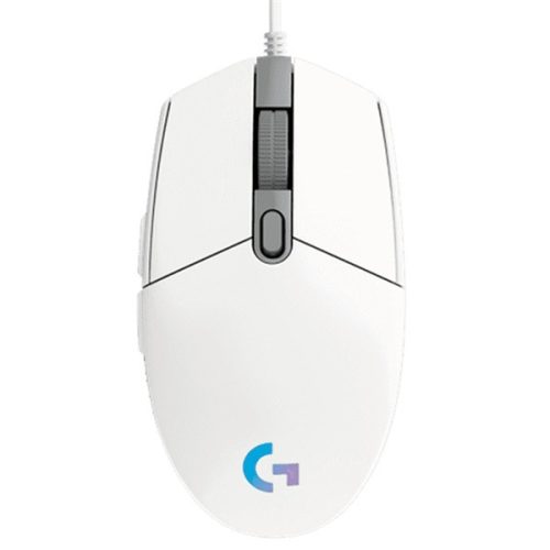 Logitech Egér - G102 Lightsync (Vezetékes, Gaming, Optikai, USB, 8000 DPI, fehér)