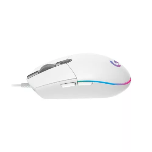 Logitech Egér - G102 Lightsync (Vezetékes, Gaming, Optikai, USB, 8000 DPI, fehér)
