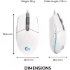 Logitech Egér - G203 Lightsync (Vezetékes, Gaming, Optikai, USB, 8000 DPI, fehér)