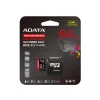 ADATA MicroSD kártya - 64GB microSDXC UHS-I U3 Class10 A2 V30S High Endurance (R/W: 100/80 MB/s, 24/7 record) + adapter