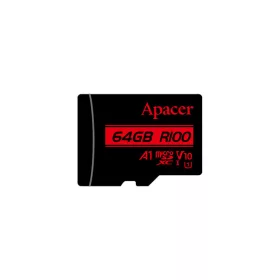   Apacer MicroSD kártya - 64GB microSDXC UHS-I Class10 V10 A1 (R/W: 100/10 MB/s) + adapter