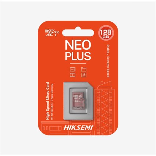 Hikvision HIKSEMI MicroSD kártya - NEO PLUS 128GB microSDXC™, Class 10 and UHS-I, TLC (adapter nélkül)