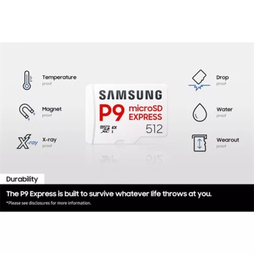 Samsung MicroSD kártya - 256GB MB-MK256T/WW (P9, Class10, PCIe Gen3.0x1, NVMe 1.3, SD 7.1, UHS-I)