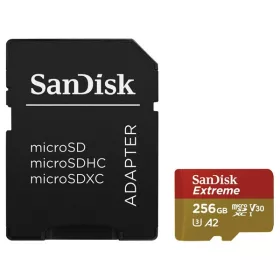   SanDisk MicroSD kártya - 256GB microSDXC Extreme (190/130 MB/s, Class 10 UHS-I U3, A2 V30) + adapter