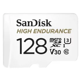   SanDisk MicroSD kártya - 128GB microSDXC High Endurance (100 MB/s, Class 10 U3, V30) + adapter