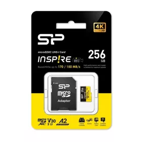   Silicon Power MicroSD kártya - 256GB microSDXC UHS-I U3, 3D TLC NAND (170/150 MB/s A2/V30) DDR200 transfer rate