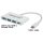 Manhattan USB HUB - Type-C-ről  3db USB 3.0-ra+1db USB Type-C, Power Delivery, Fehér