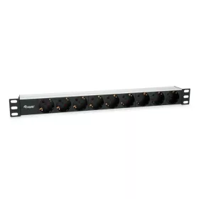   Equip Hálózati Elosztó - 333292 (Schuko, 9 Schuko, Rack 1U, 1,8m kábel, aluminium, fekete)