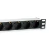 Equip Hálózati Elosztó - 333292 (Schuko, 9 Schuko, Rack 1U, 1,8m kábel, aluminium, fekete)