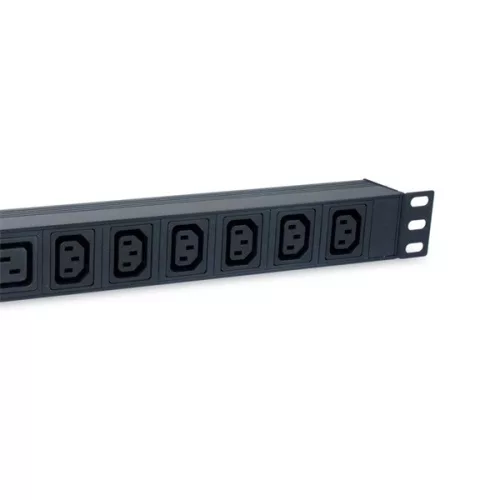 Equip Hálózati Elosztó - 333316 (C20, 6x C13 + 2x C19 , Rack 1U, 1,8m kábel, fekete)