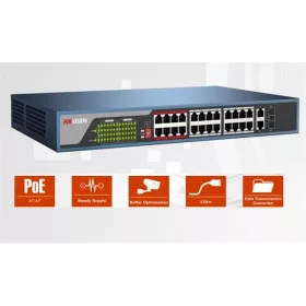   Hikvision Switch PoE - DS-3E0326P-E (24 port 100Mbps, 370W, 2 port 1000Mbps combo, L2)
