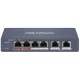 Hikvision Switch PoE - DS-3E1106HP-EI (4 port 100Mbps, 60W, 2xRJ45 100Mbps)