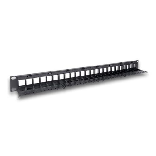 Legrand Patch panel - 24 modulhely, 1U-19" (modulok nélkül), KEYSTONE UTP/FTP modulhoz, fém kábeltartóval, Linkeo