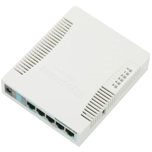 Mikrotik Router WiFi N - RB951G-2HND (300Mbps@2,4GHz; 5port 1Gbps; USB; passzív PoE)