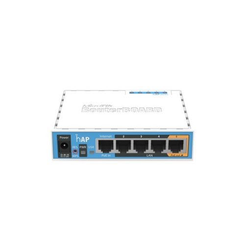 Mikrotik Router WiFi N - hAP / RB951UI-2ND (300Mbps@2,4GHz; 5port 1Gbps; USB; passzív PoE)