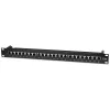 Manhattan Patch panel - CAT5e FTP árnyékolt patch panel, 24 portos, 1U, Fekete