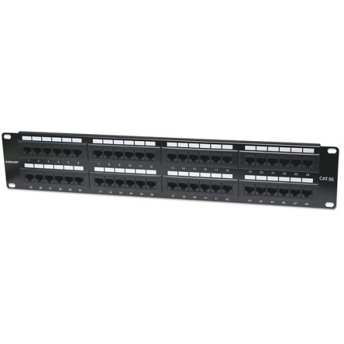 Manhattan Patch panel - CAT5e UTP patch panel, 48 portos, 2U, Fekete