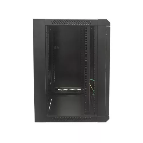 Manhattan Rackszekrény - 19" fali kivitel (15U, 770 (h) x 570 (w) x 600 (d) mm, Flatpack, Fekete)