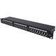 Manhattan Patch panel - CAT6A FTP árnyékolt patch panel, 24 portos, 1U,  Fekete