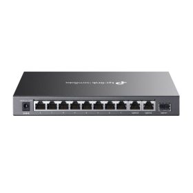   TP-Link Switch  PoE - DS111P (8x 100Mbps + 2x 1Gbps + 1x 1Gbps SFP port; 8x at PoE+ port; 65W)