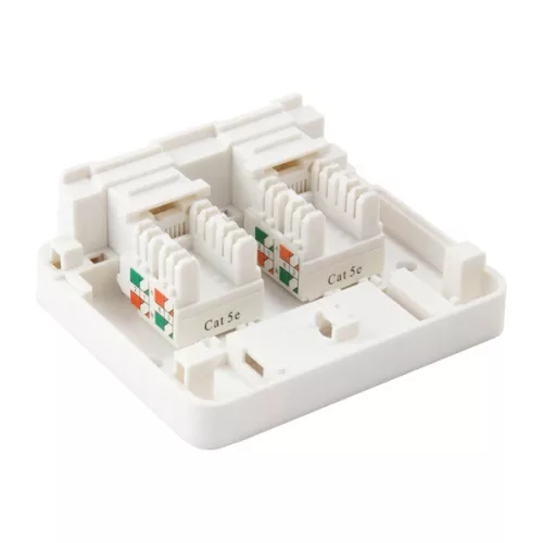 Equip Keystone Fali aljzat - 125124 (2 port, Cat5e/Cat6/Cat6A, árnyékolatlan, porvédő, fehér)