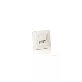   Equip Keystone Süllyeszthető csatlakozó aljzat - 125722 (2 port, Cat5e, STP, 80x80mm, fehér) 5db/csomag