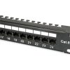 Equip Patch panel - 135425 (24 port, Cat6, árnyékolatlan, fekete)