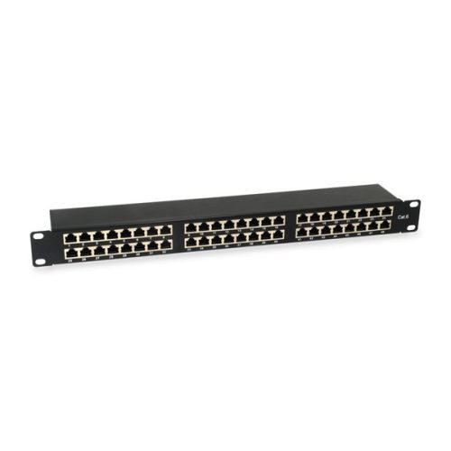 Equip Patch panel - 326449 (48 port, Cat6, 1U, árnyékolt, fekete)