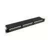 Walisec patch panel - PP-P6S2401 (24 port, Cat6, 1U, árnyékolt, fekete)