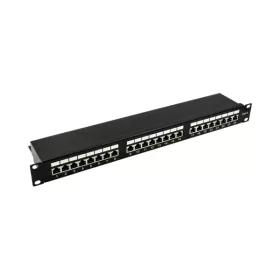   Walisec patch panel - PP-P6S2401 (24 port, Cat6, 1U, árnyékolt, fekete)