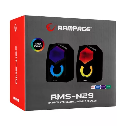 Rampage Hangszóró 2.0 - RMS-N29 (2x3W, RGB, hangerőszabályzó; USB)