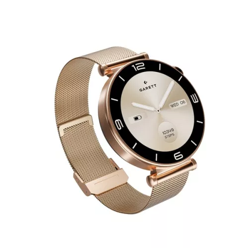 GARETT Női Okosóra - Rose Gold Mesh acél