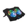 Rampage Notebook Hűtőpad 17"-ig - AD-RC9 TORNADO (20dB; 2*11,5cm venti, 1200rpm, RGB LED) Fekete