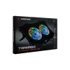 Rampage Notebook Hűtőpad 17"-ig - AD-RC9 TORNADO (20dB; 2*11,5cm venti, 1200rpm, RGB LED) Fekete