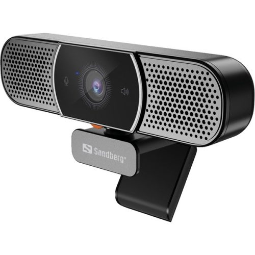 Sandberg Webkamera - All-in-1 Webcam 2K (2560x1440 képpont, 4 Megapixel, 30 FPS, USB 2.0, univerzális csipesz, mikrofon)