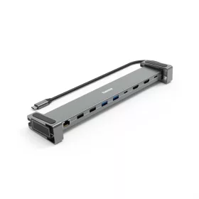   Hama USB HUB - 200145 (USB-C 9n1, 3xUSB 3.1, 2xUSB 2.0, 2xUSB-C, 1xHDMI, 1xLAN, 100W PD, szürke)